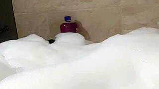cyno enjoys solo fun in bubble bath