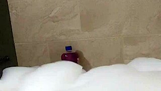 cyno enjoys solo fun in bubble bath