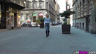 blonde european girl, you sucking in pov, handjob and blowjob action