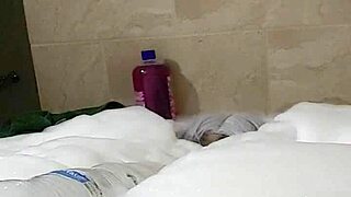 cyno enjoys solo fun in bubble bath