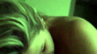 Hot blonde lover gives blowjob to big tits cock