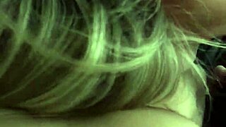 Hot blonde lover gives blowjob to big tits cock