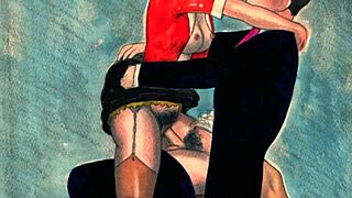 Vintage cartoon drawings from retro times