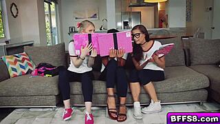 Horny bffs fucked by hot foreign stud?