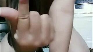 Vietnamese teen 18+ giving steamy late-night handjob action