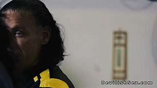 Japanese babe gives hardcore blowjob and deepthroat to monster cock in warehouse!