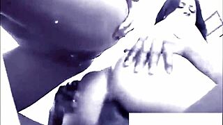 Girls sharing milk cream in a fun lesbian setting