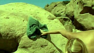 oh damn! sexy tanned blonde mellanie monroe gets pounded with brazilian gabriel dalessandro on the rocks!