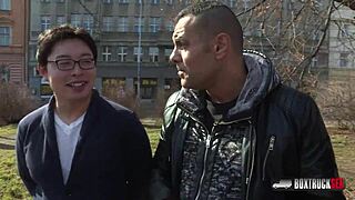 Hey, check out Rebeca Sharon getting a cumshot on her big ass in public!