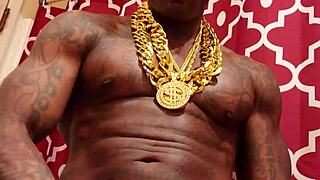 Hallelujah Johnson Worships Huge Hairy Big Black Cock While Jerking Off Solo.