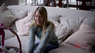 AllHerLuv.com Presents Easter Egg-Gasm with Petite Brunette Lesbians Scissoring and Toy Play.