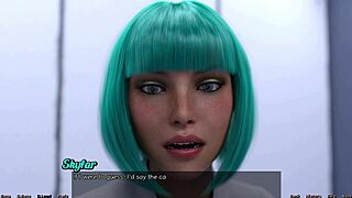 Beautiful anime babe with huge cans gets some good news in space