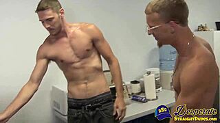 Young Office Man Gets Intense Blowjob from Gay Coworker at Work