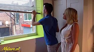 British milf Amy aches for young 18+ handyman’s hard pounding