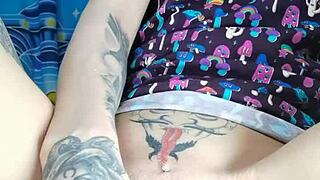 nastya fox fucks herself with unicorn dildo on twine, clipping clit and nipples