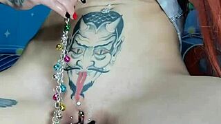 nastya fox fucks herself with unicorn dildo on twine, clipping clit and nipples