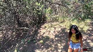 let's bang in the forest before anyone catches us in rough doggystyle action