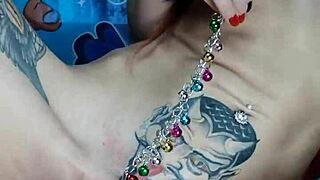 nastya fox fucks herself with unicorn dildo on twine, clipping clit and nipples