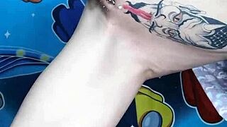 nastya fox fucks herself with unicorn dildo on twine, clipping clit and nipples