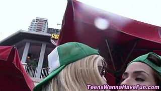 Amateur teen gets her ass jizzed in hardcore party