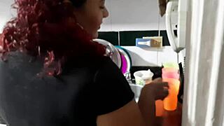 i interrupt the maid washing dishes to get a blowjob
