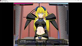 Naked heroine overthrows giant monster in 3D hentai game