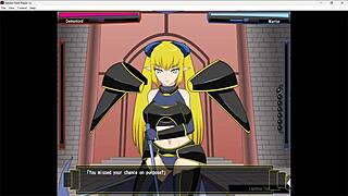 Naked heroine overthrows giant monster in 3D hentai game