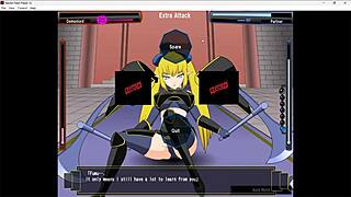 Naked heroine overthrows giant monster in 3D hentai game