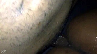 Black Long Cock Pounds Oily Fun-Sized Ebony Girl's Big Ass.