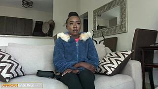 slutty black college babe craves rough cowgirl fucking after deepthroat