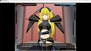 Naked heroine overthrows giant monster in 3D hentai game