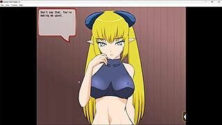 Naked heroine overthrows giant monster in 3D hentai game