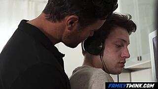 FamilyTwink - Craving more as step daddy pounds hard in the kitchen.