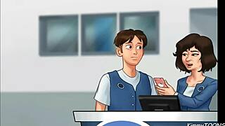 Summertime Saga - Manager's Daughter Sucks Dick Behind Desk At Work - Kimmytoons