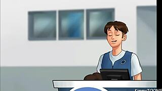 Summertime Saga - Manager's Daughter Sucks Dick Behind Desk At Work - Kimmytoons