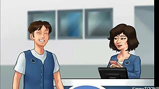 Summertime Saga - Manager's Daughter Sucks Dick Behind Desk At Work - Kimmytoons