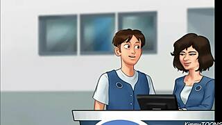 Summertime Saga - Manager's Daughter Sucks Dick Behind Desk At Work - Kimmytoons