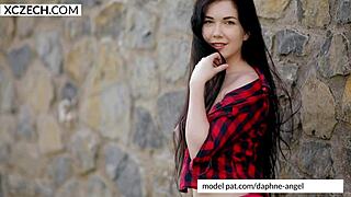 Heyy, this Czech girl flashing her tits is wild on xczech com! 😍