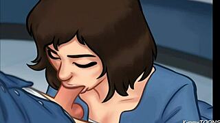 Summertime Saga - Manager's Daughter Sucks Dick Behind Desk At Work - Kimmytoons