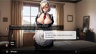 Big Tits Blonde Maid Anya Ai Blowjobs in Sexting Roleplay