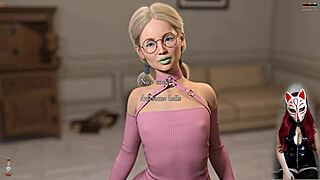 Milf with big tits in rough bdsm handjob game