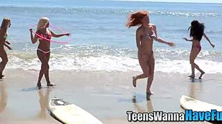 Threeway Teen 18+s Get Facialized