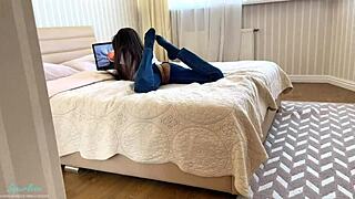 tiny stepsister caught watching porn gets filled