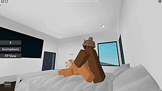 Amateur blonde rides big black cock in first time roblox scene