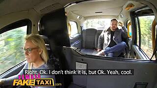 female fake taxi busty cabbie screws lucky guy in backseat
