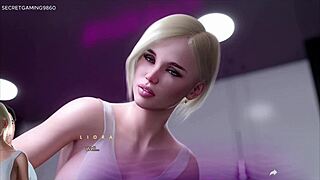 stepsis gets cum on her tight pink pussy in the game