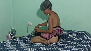 Perverted stepson catches me cleaning and drills me hard!