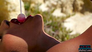 Yo, check out Indian milf Angel Constance with big natural tits going solo for Playboy outdoors.