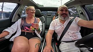 Ted's first car fuck with tifanny montavani, juicy latina pussy