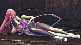 Damn, Makai Kishi from Taimanin Asagi 3 gets pounded hard spooning on the floor! 😈